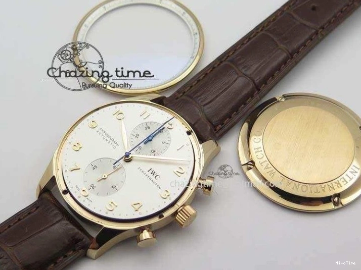 MIROTIME 0821 Portuguese Chrono RG IW371480 ZF 1:1 Best Edition White Dial On Brown Leather Strap A7750 V HighPerformance 7266